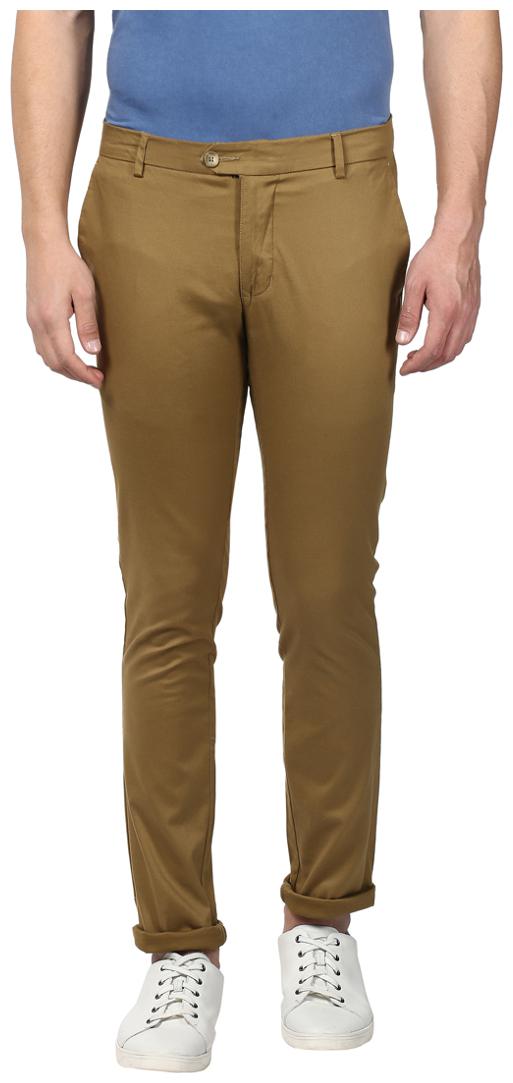 

Parx Men Brown Solid Skinny fit Regular trousers