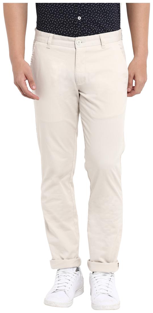 

Parx Men White Solid Slim fit Regular trousers