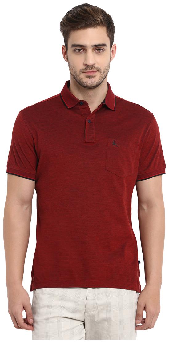 

Parx Men Maroon Regular fit Cotton Polo collar T-Shirt - Pack Of 1