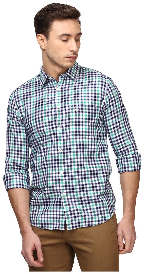 

Parx Men Green Checked Slim Fit Casual Shirt