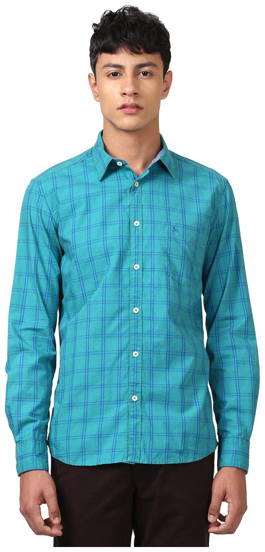 

Parx Men Green Checked Slim Fit Casual Shirt