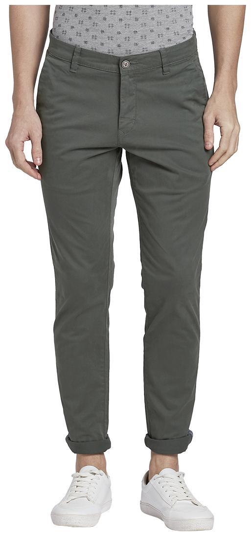 

Parx Men Green Solid Slim fit Regular trousers