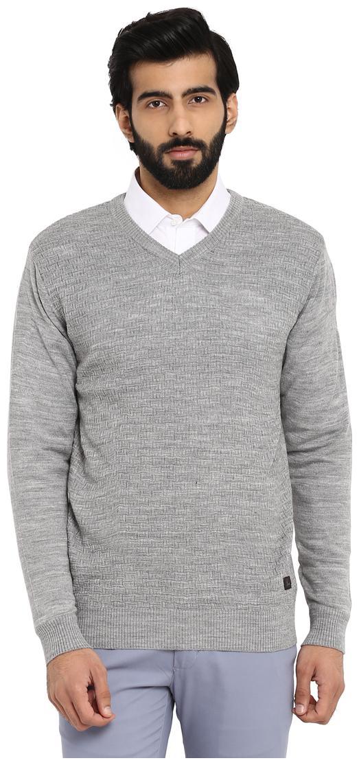 

Parx Grey Acrylic Regular Fit Sweater