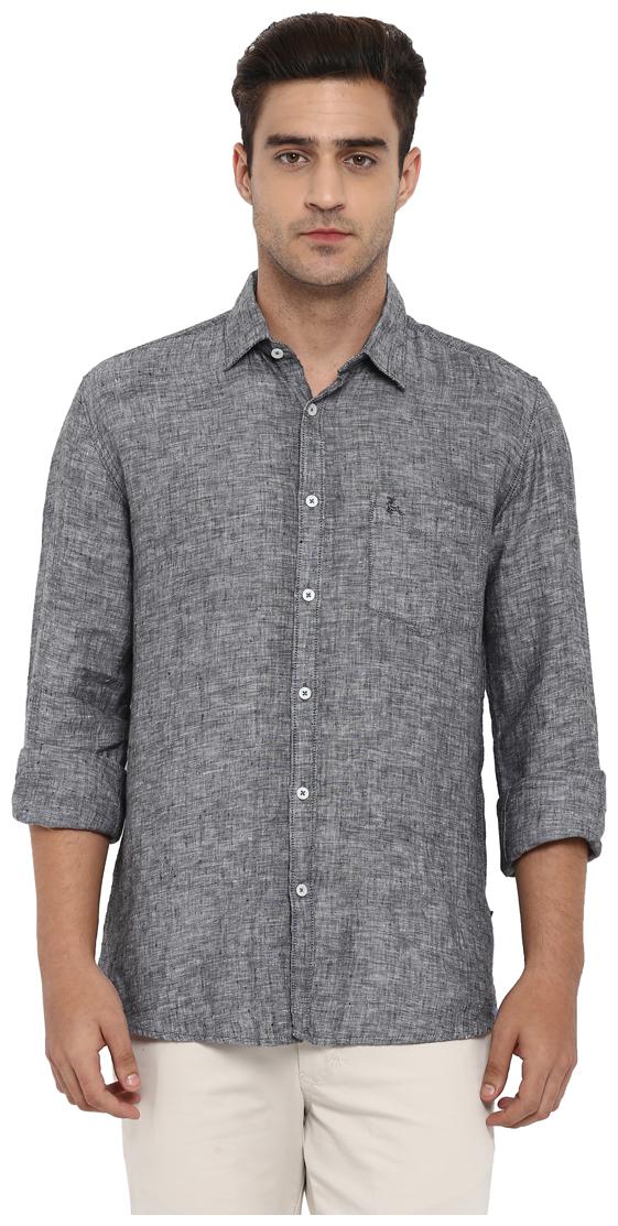 

Parx Men Grey Solid Slim Fit Casual Shirt