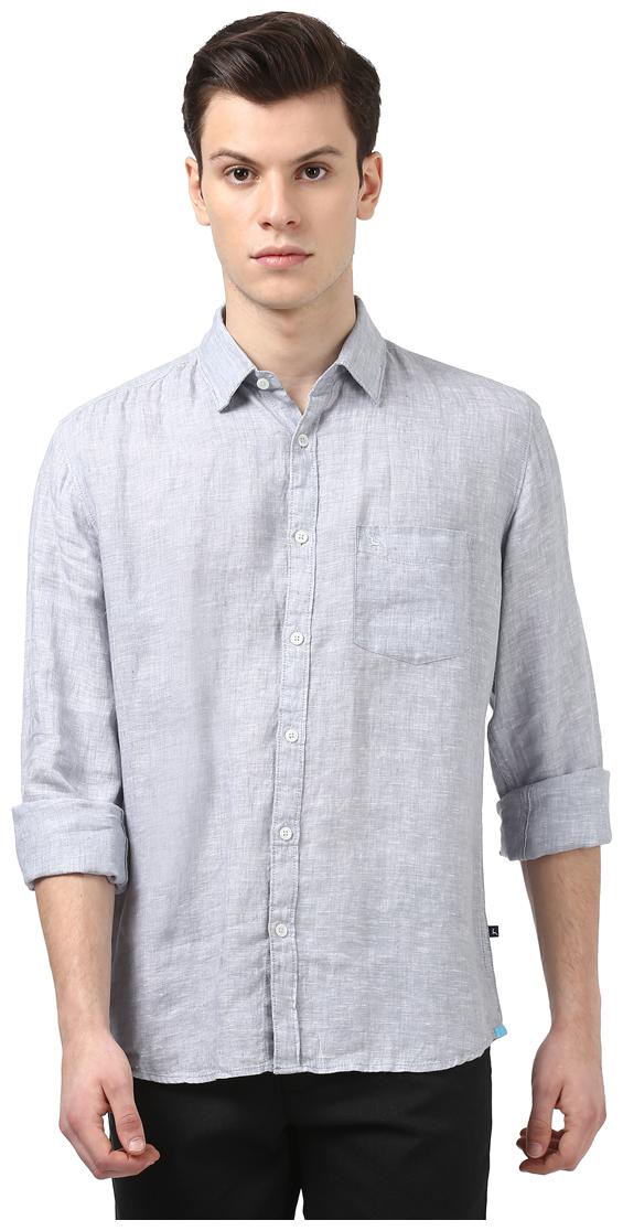 

Parx Men Grey Solid Slim Fit Casual Shirt