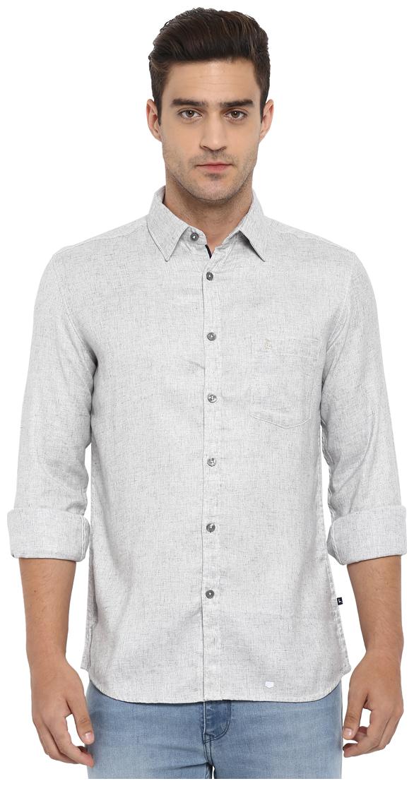 

Parx Men Grey Solid Slim Fit Casual Shirt