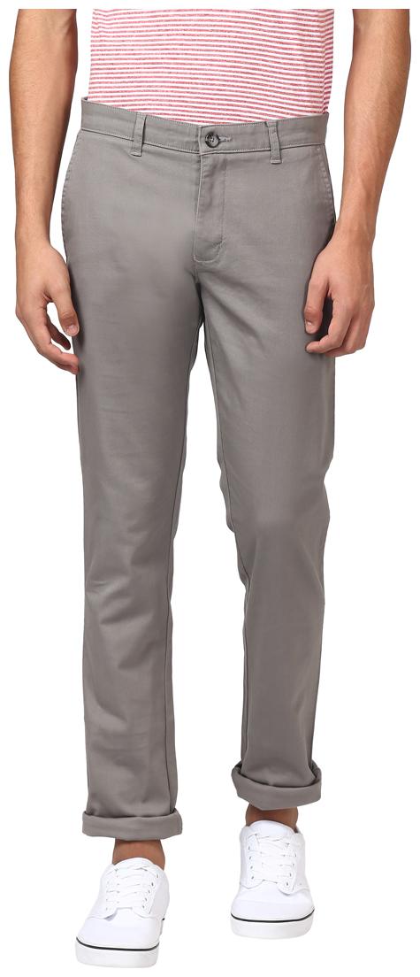 

Parx Men Grey Solid Slim fit Regular trousers