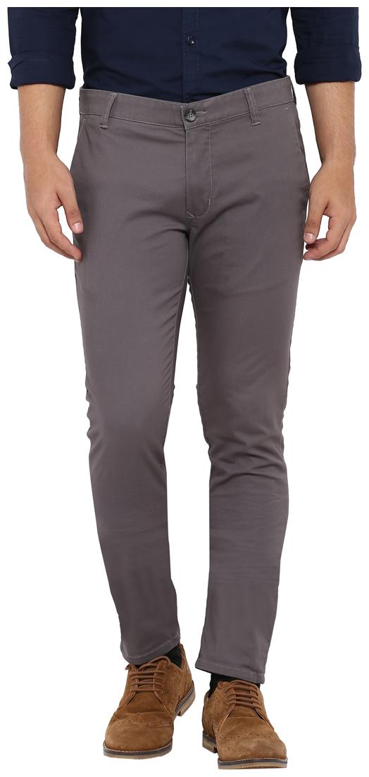 

Parx Men Grey Solid Skinny fit Regular trousers
