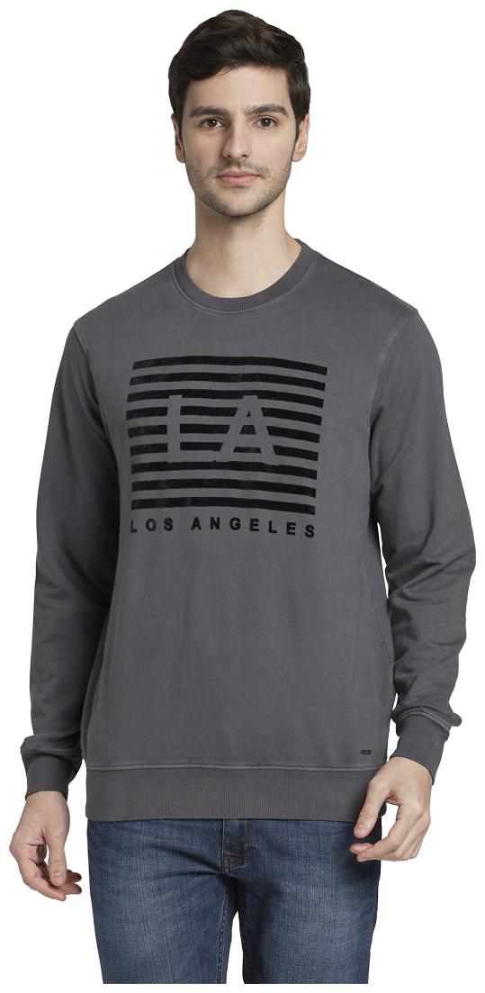 

Parx Men Grey Round neck Sweatshirt