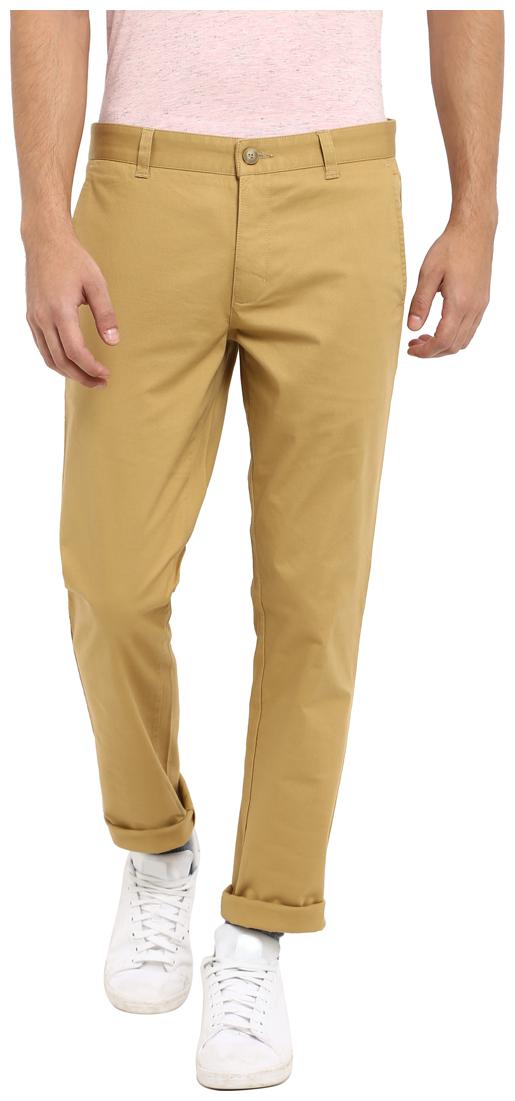 

Parx Men Beige Solid Slim fit Regular trousers