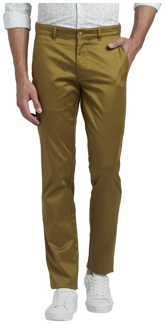 

Parx Men Beige Solid Slim fit Regular trousers