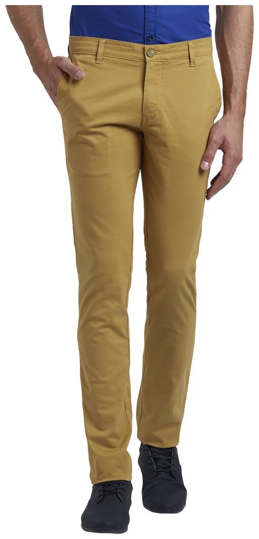 

Parx Men Beige Solid Slim fit Regular trousers