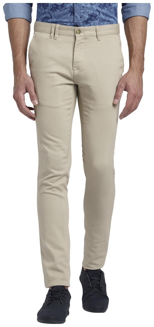 

Parx Men Beige Solid Slim fit Regular trousers