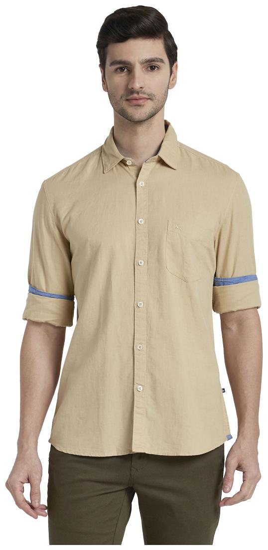 

Parx Men Brown Solid Slim Fit Casual Shirt