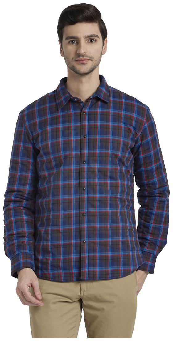 

Parx Men Blue Checked Slim Fit Casual Shirt