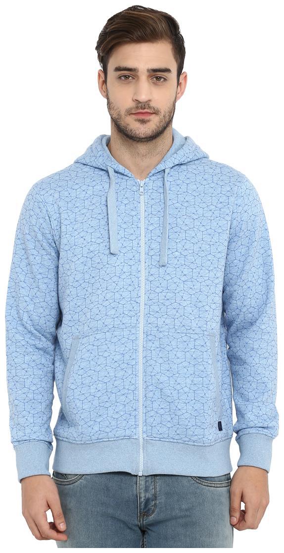 

Parx Light Blue Cotton Blend Regular Fit Sweatshirt