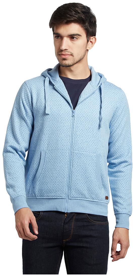 

Parx Light Blue Cotton Blend Regular Fit Sweatshirt