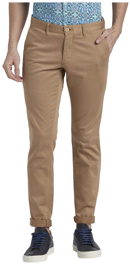 

Parx Men Beige Solid Tapered fit Regular trousers
