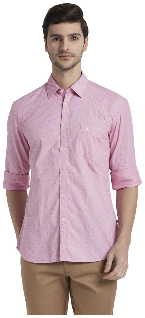 

Parx Men Pink Printed Slim Fit Casual Shirt