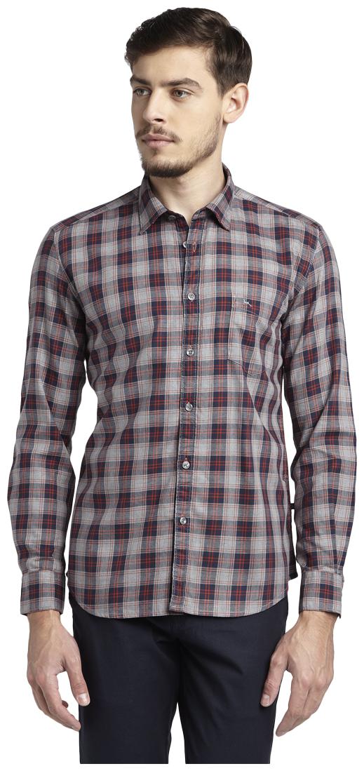 

Parx Men Red Checked Slim Fit Casual Shirt