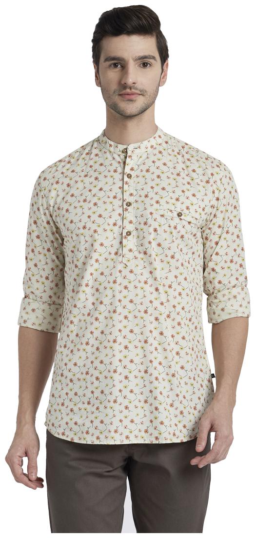 

Parx Men Yellow Printed Slim Fit Casual Shirt