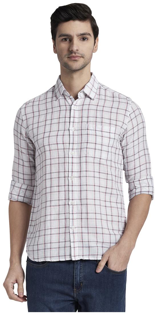 

Parx Men White Checked Slim Fit Casual Shirt