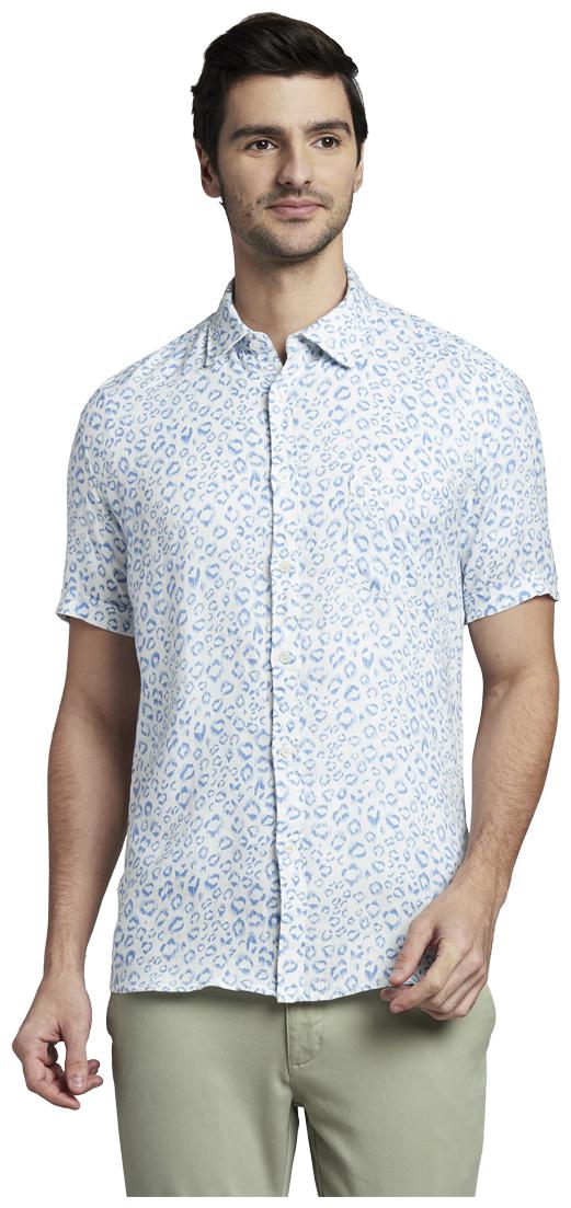 

Parx Men Blue Printed Slim Fit Casual Shirt