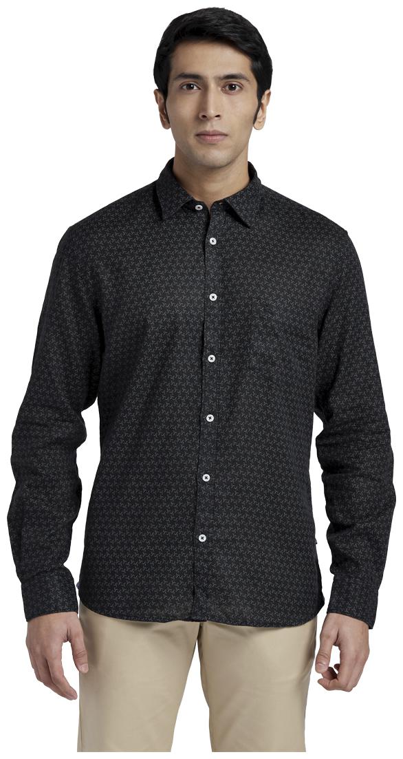

Parx Men Black Printed Regular Fit Casual Shirt