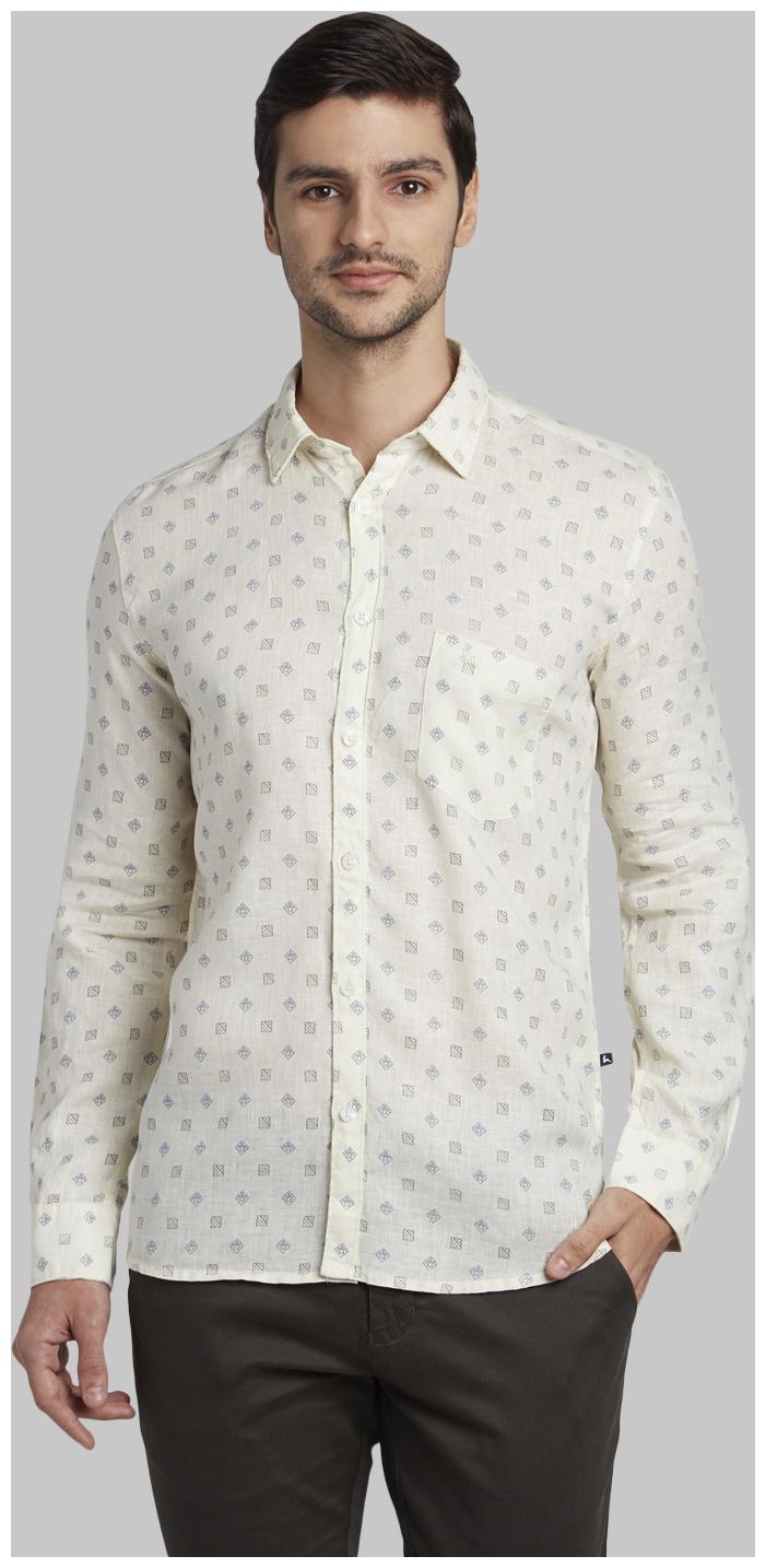 

Parx Men Beige Geometric Slim Fit Casual Shirt