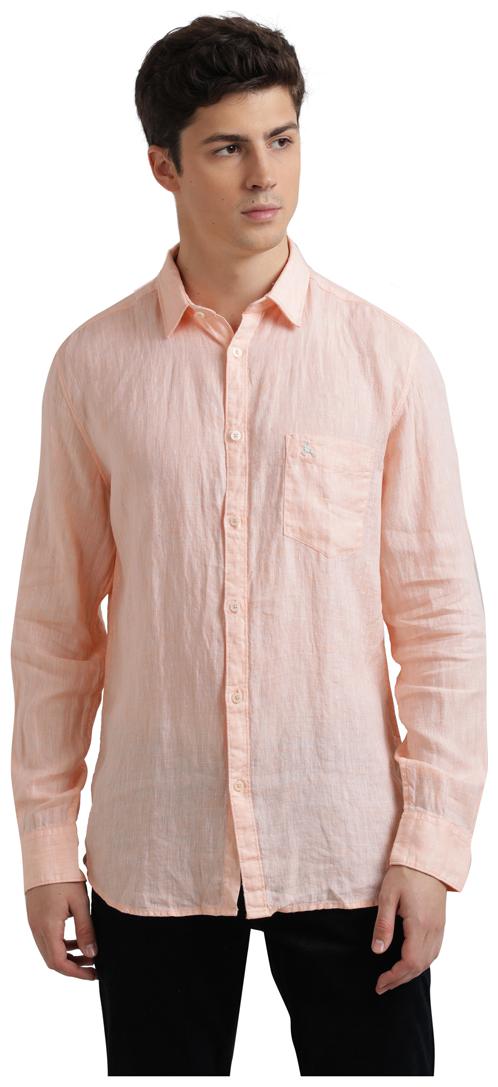 

Parx Men Orange Solid Regular Fit Casual Shirt