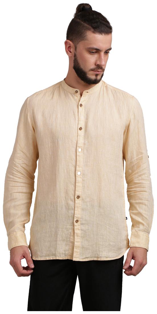 

Parx Men Beige Solid Regular Fit Casual Shirt
