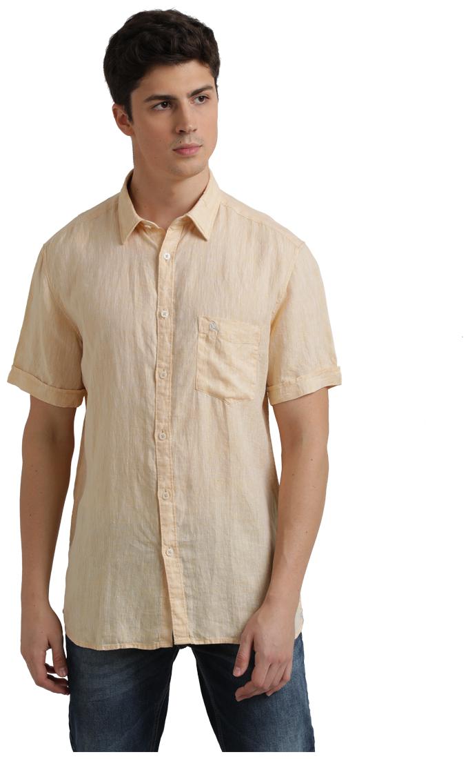 

Parx Men Beige Solid Regular Fit Casual Shirt