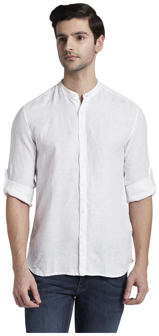 

Parx Men White Solid Slim Fit Casual Shirt