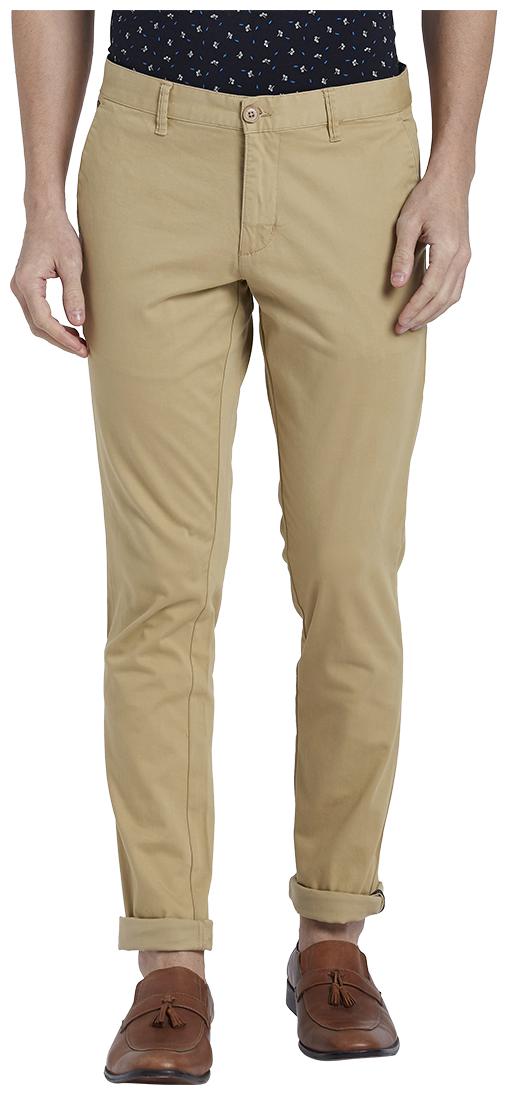 

Parx Men Brown Solid Tapered fit Regular trousers