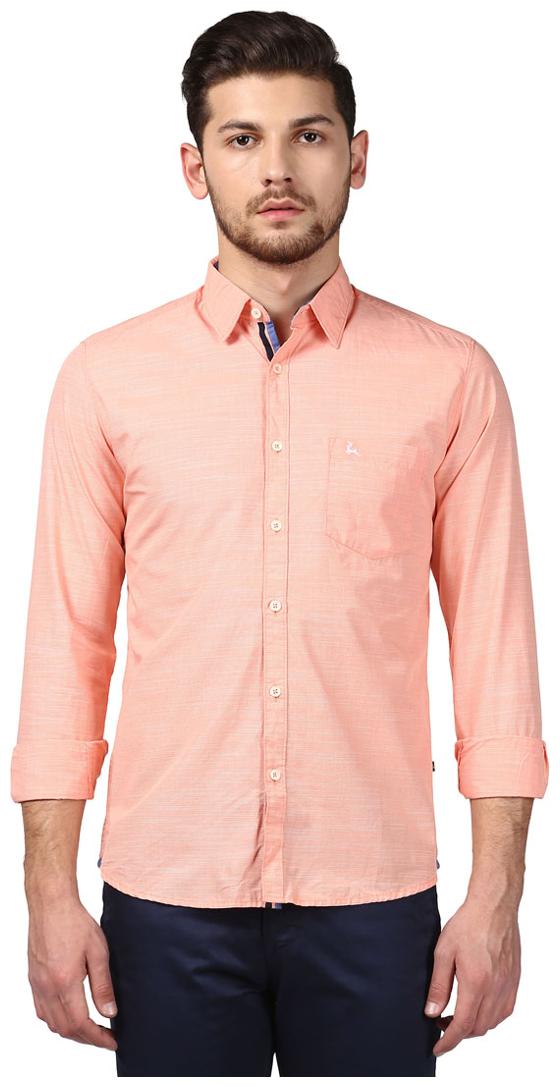 

Parx Men Orange Solid Regular Fit Casual Shirt