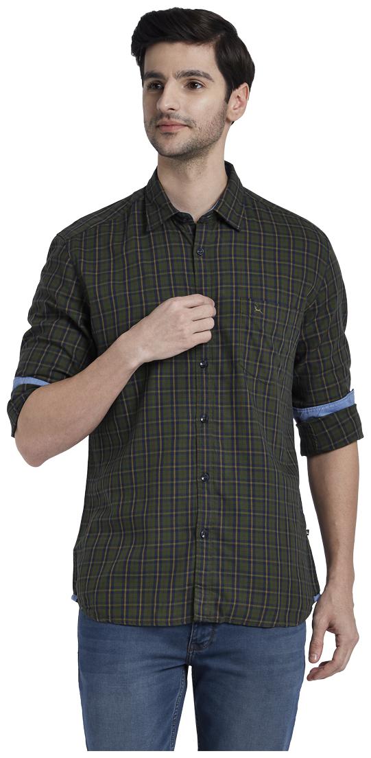 

Parx Men Green Checked Slim Fit Casual Shirt