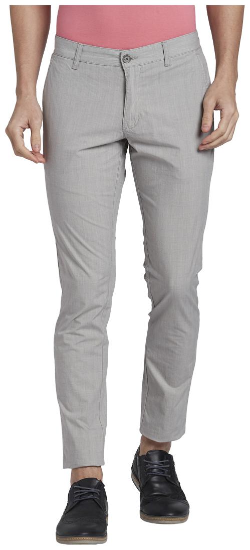 

Parx Men Grey Solid Tapered fit Regular trousers
