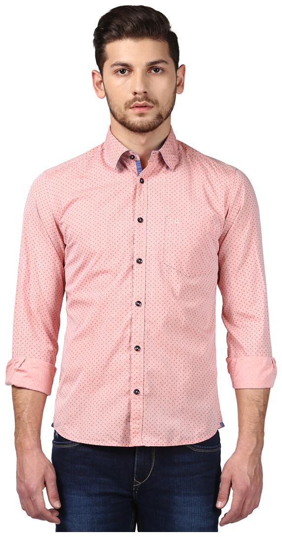 

Parx Men Pink Polka Dots Slim Fit Casual Shirt