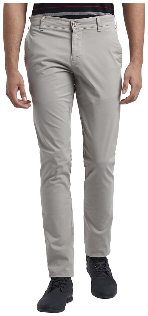 

Parx Men Grey Solid Tapered fit Regular trousers