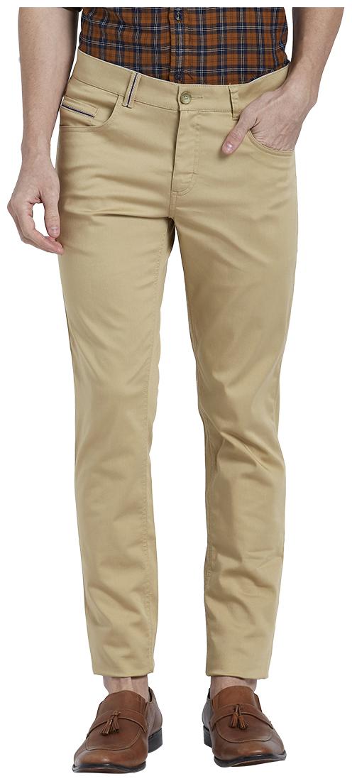 

Parx Men Brown Solid Tapered fit Regular trousers
