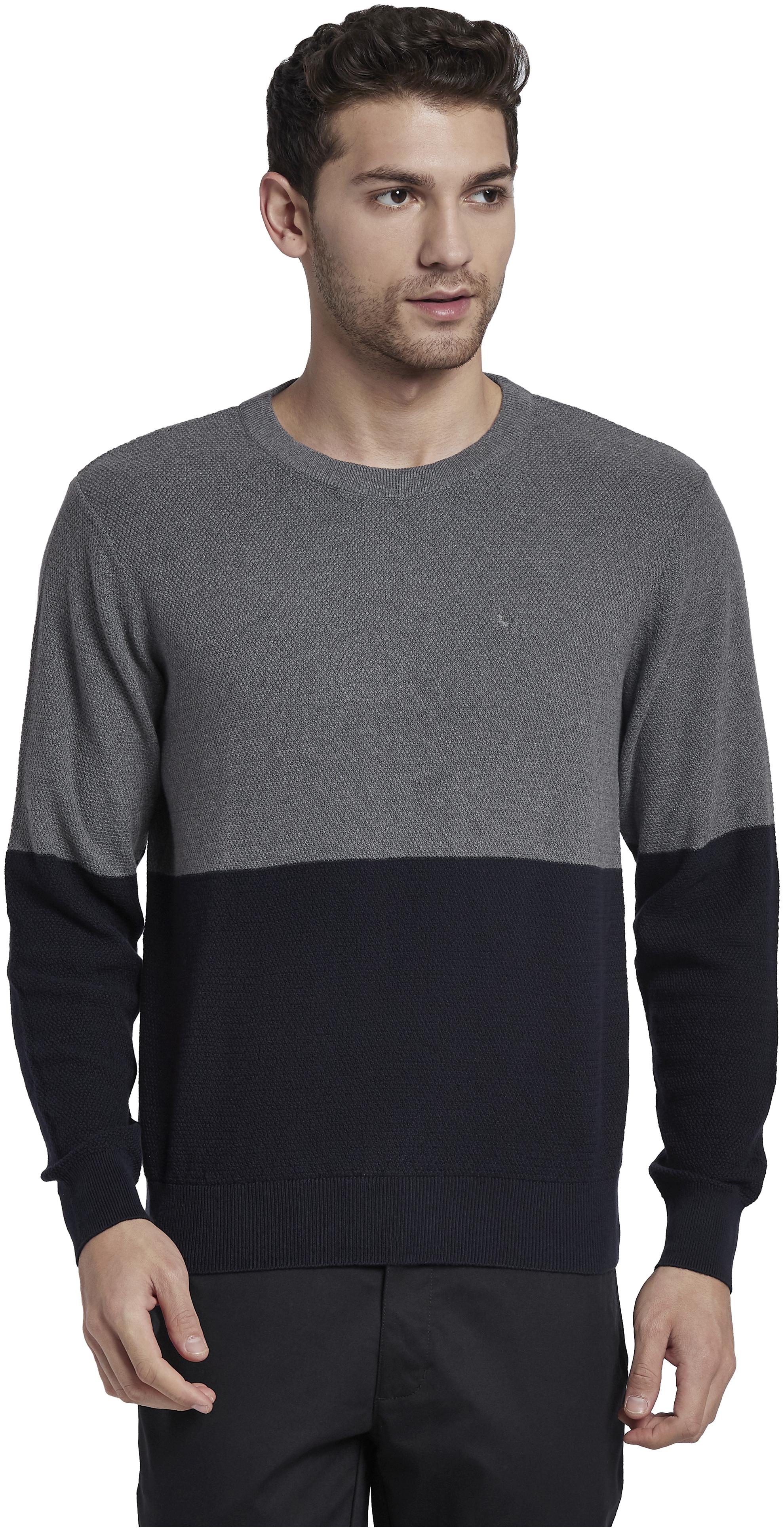 

Parx Men Grey Round neck Pullover