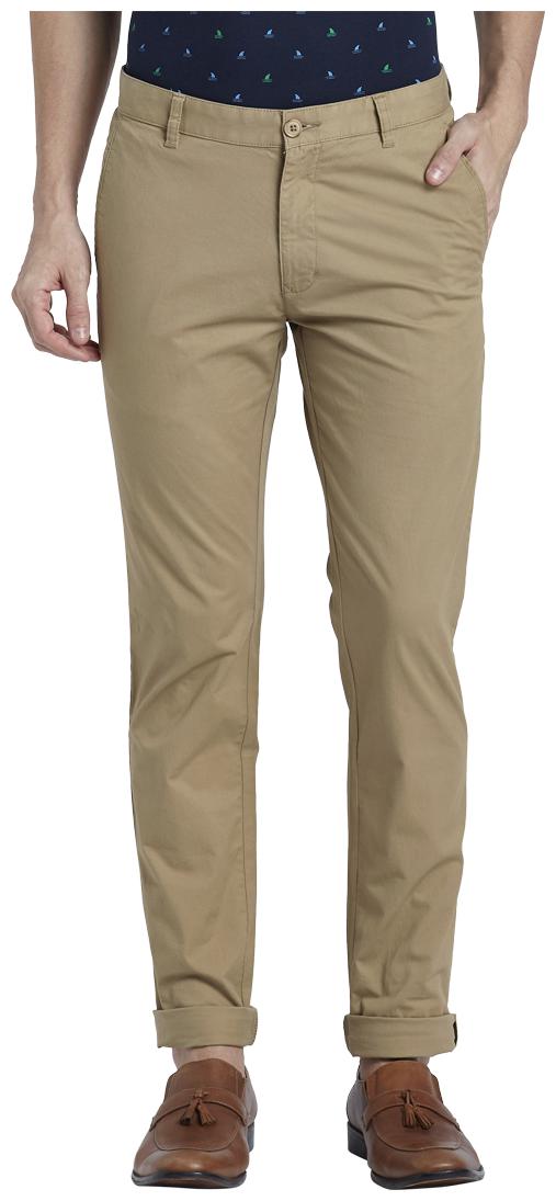 

Parx Men Brown Solid Slim fit Regular trousers