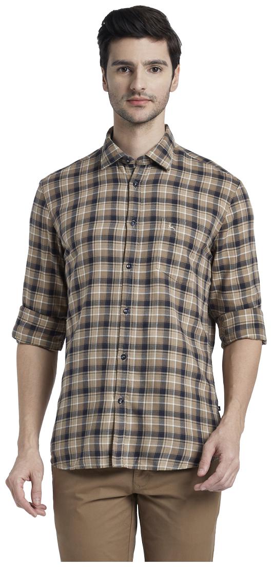 

Parx Men Brown Checked Slim Fit Casual Shirt