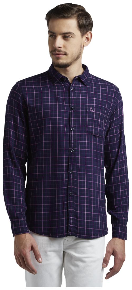 

Parx Men Purple Checked Slim Fit Casual Shirt