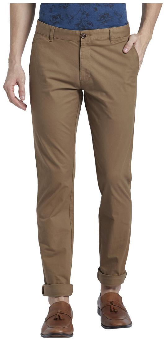

Parx Men Brown Solid Slim fit Regular trousers