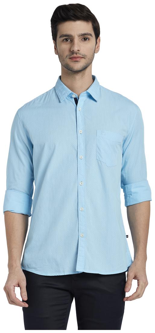

Parx Men Blue Printed Slim Fit Casual Shirt