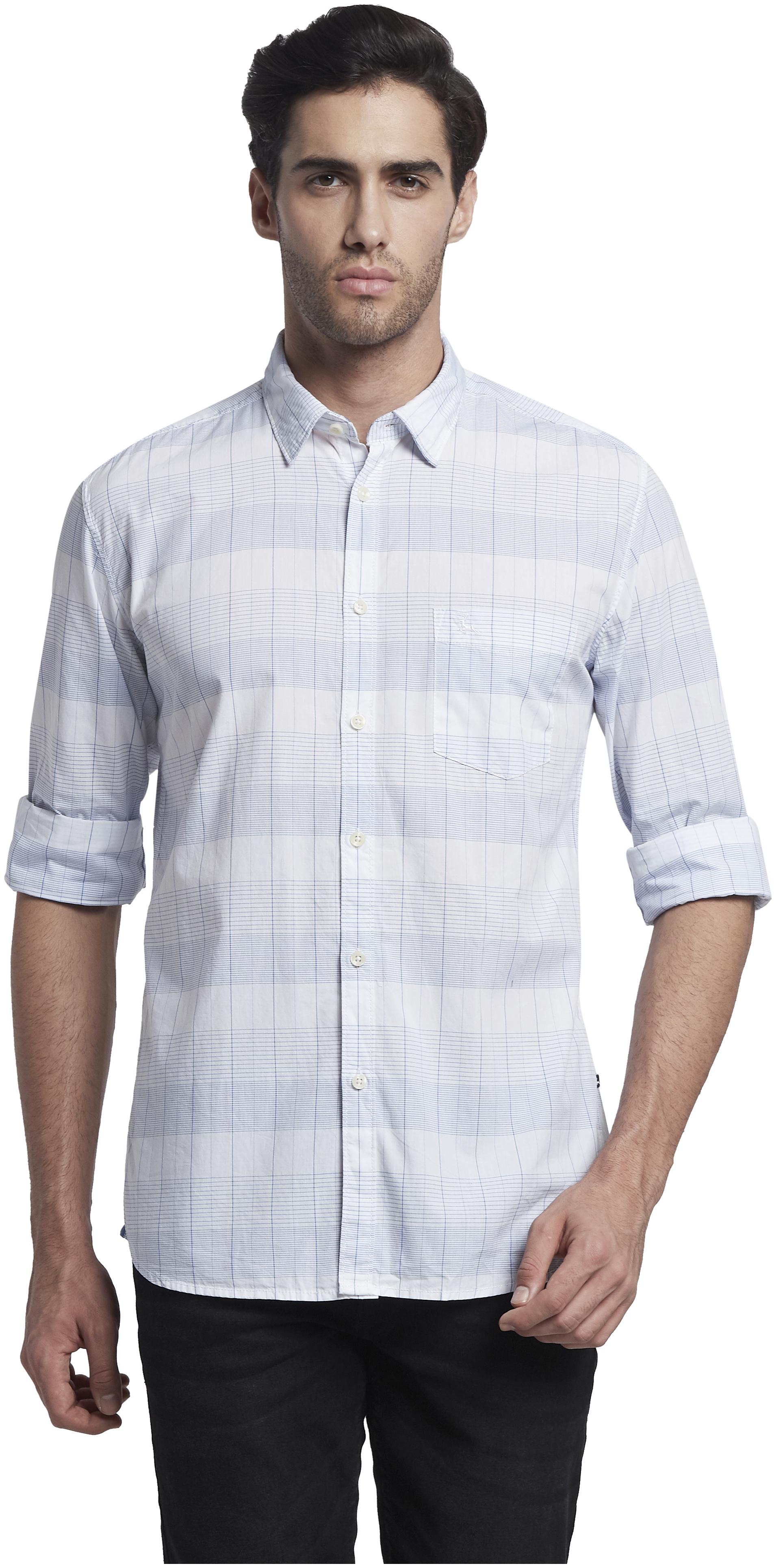 

Parx Men White Checked Slim Fit Casual Shirt