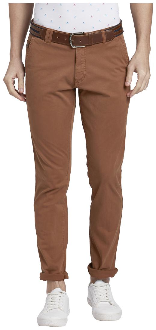 

Parx Men Brown Solid Tapered fit Regular trousers