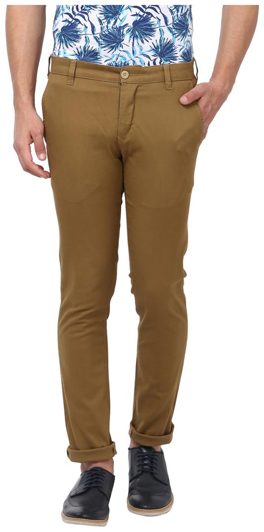 

Parx Men Brown Solid Regular fit Chinos