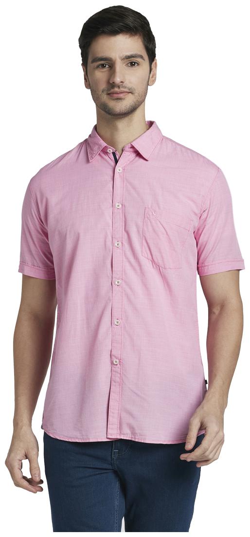 

Parx Men Pink Horizontal Stripes Slim Fit Casual Shirt